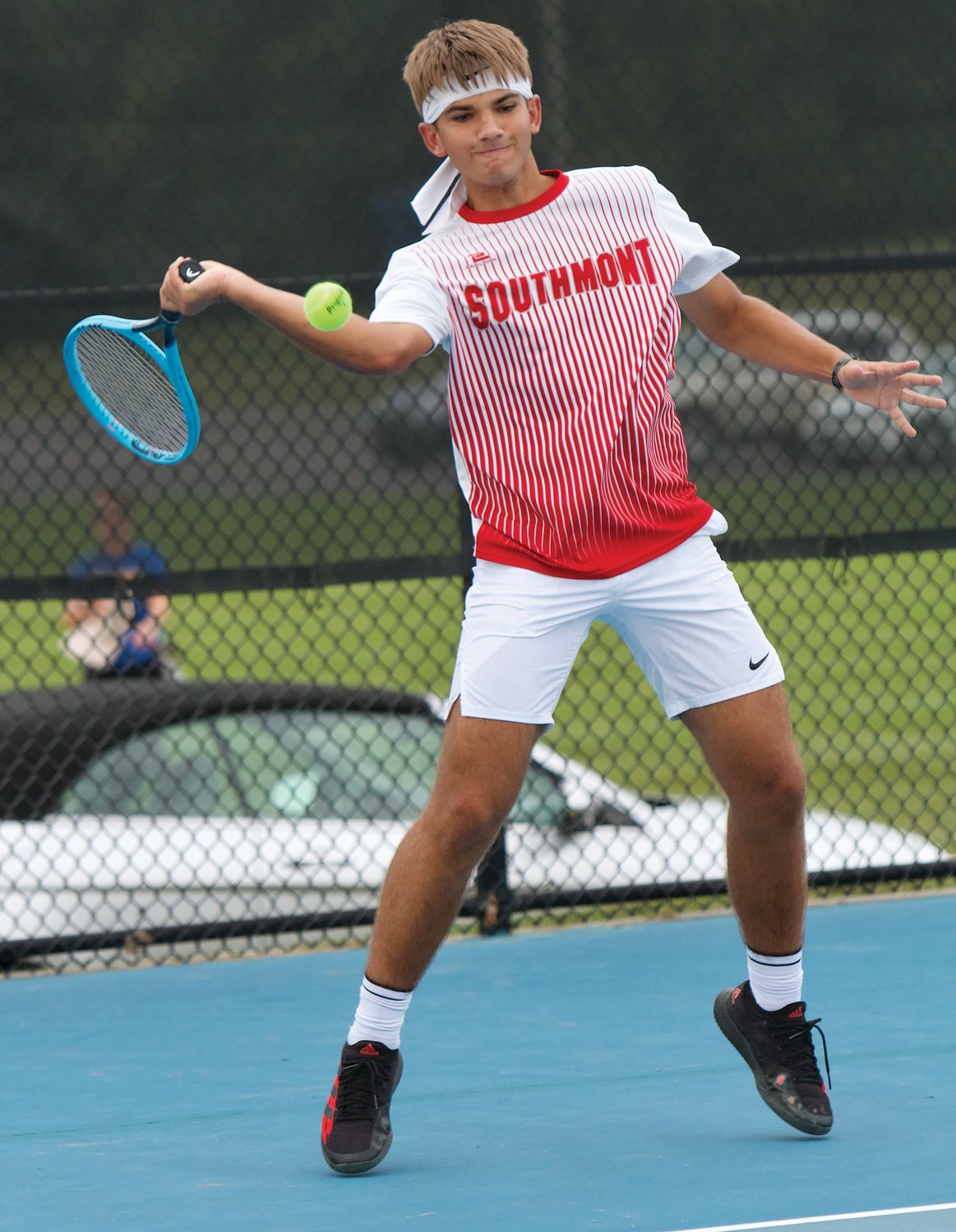 Southmont's Adam Cox picked up a 6-0, 6-0 win at No. 1 singles on Thursday.